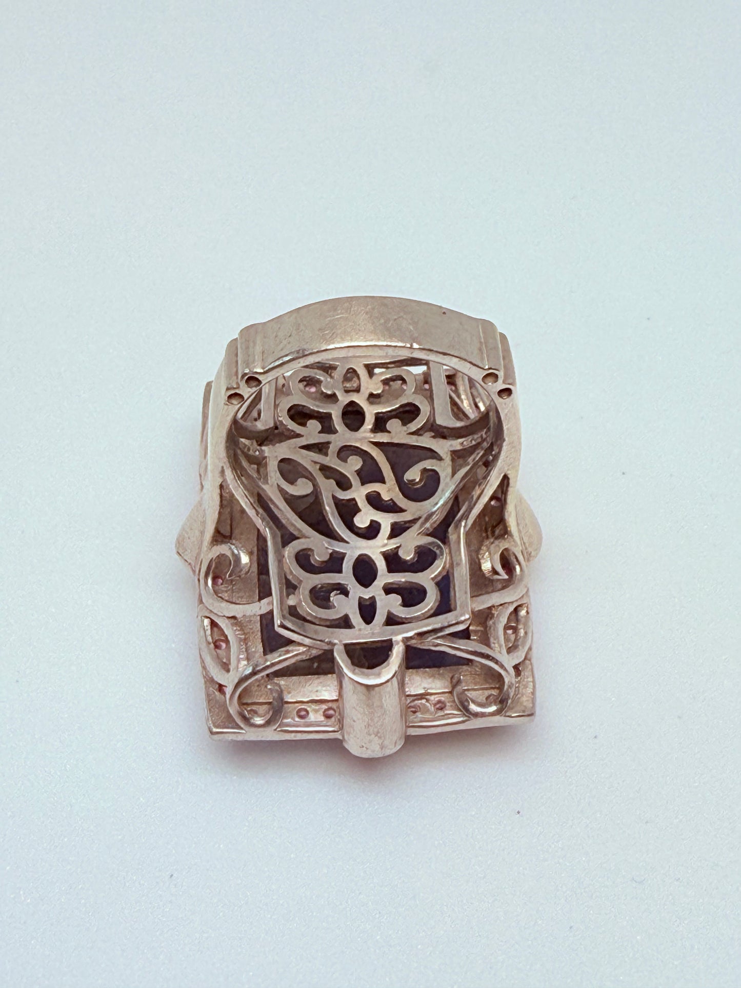 Modello Anello con Labradorite, zaffiri e moissanite CJ04