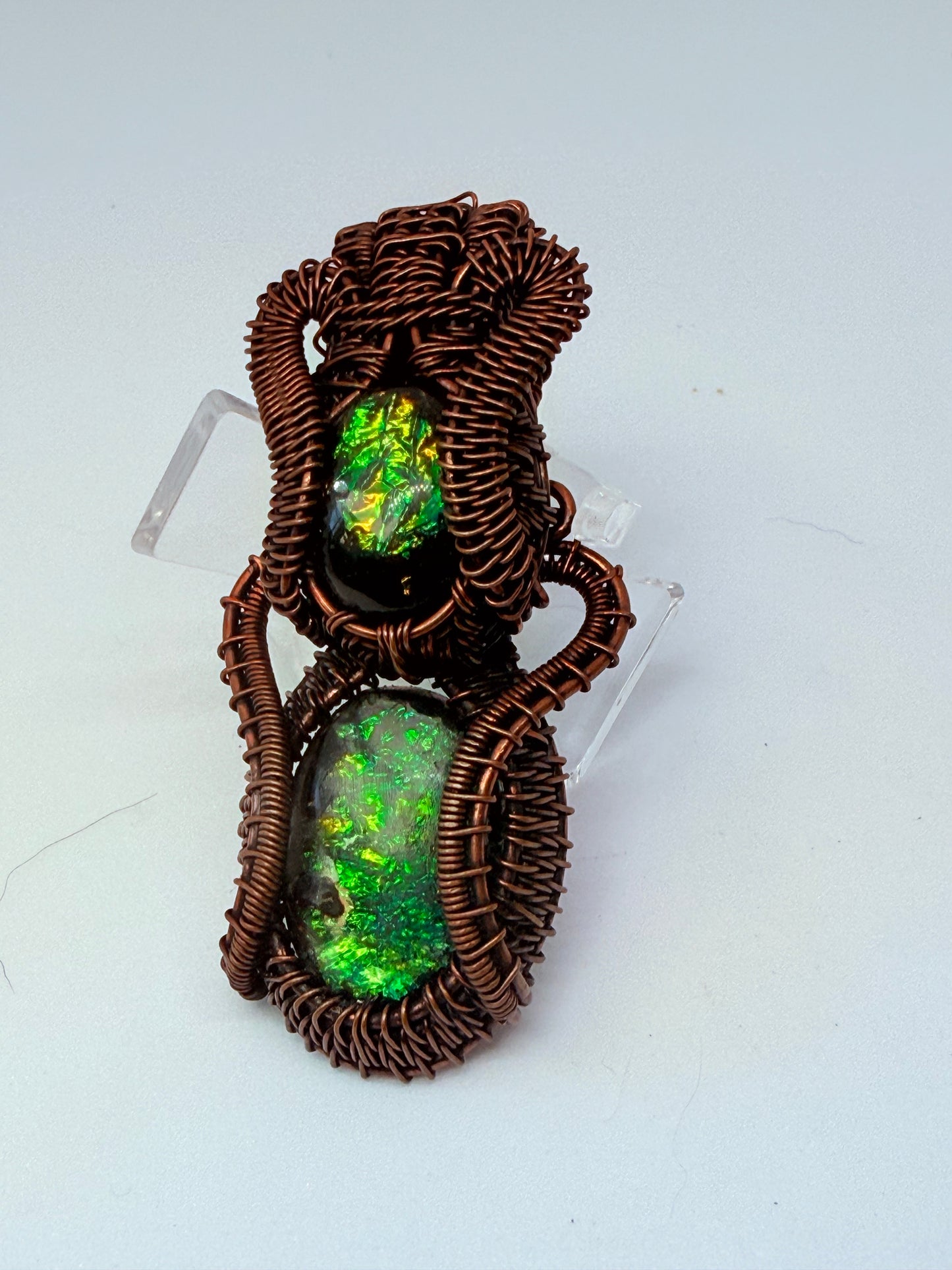 Pendente con 2 opali tripletta