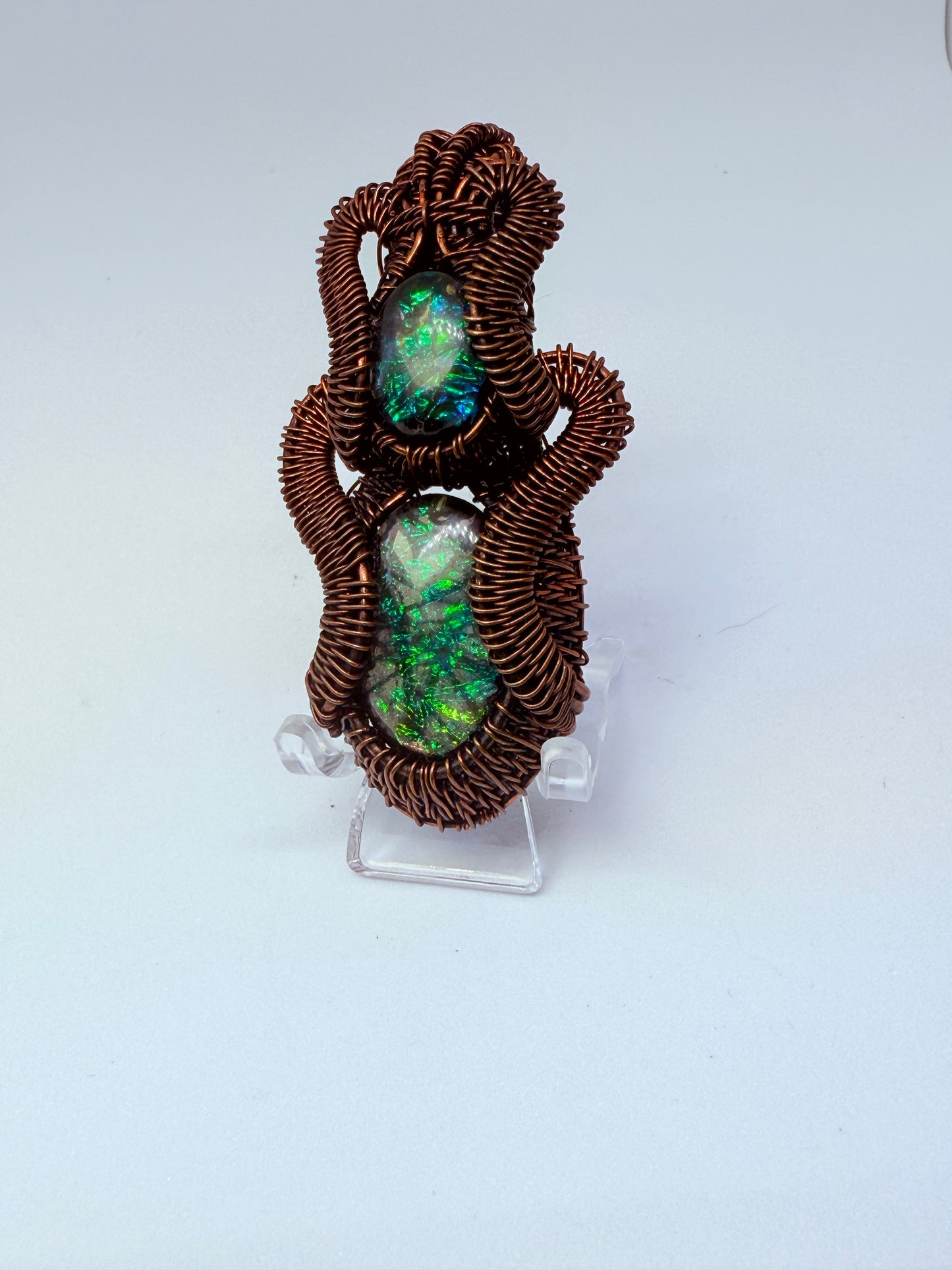 Pendente con 2 opali tripletta