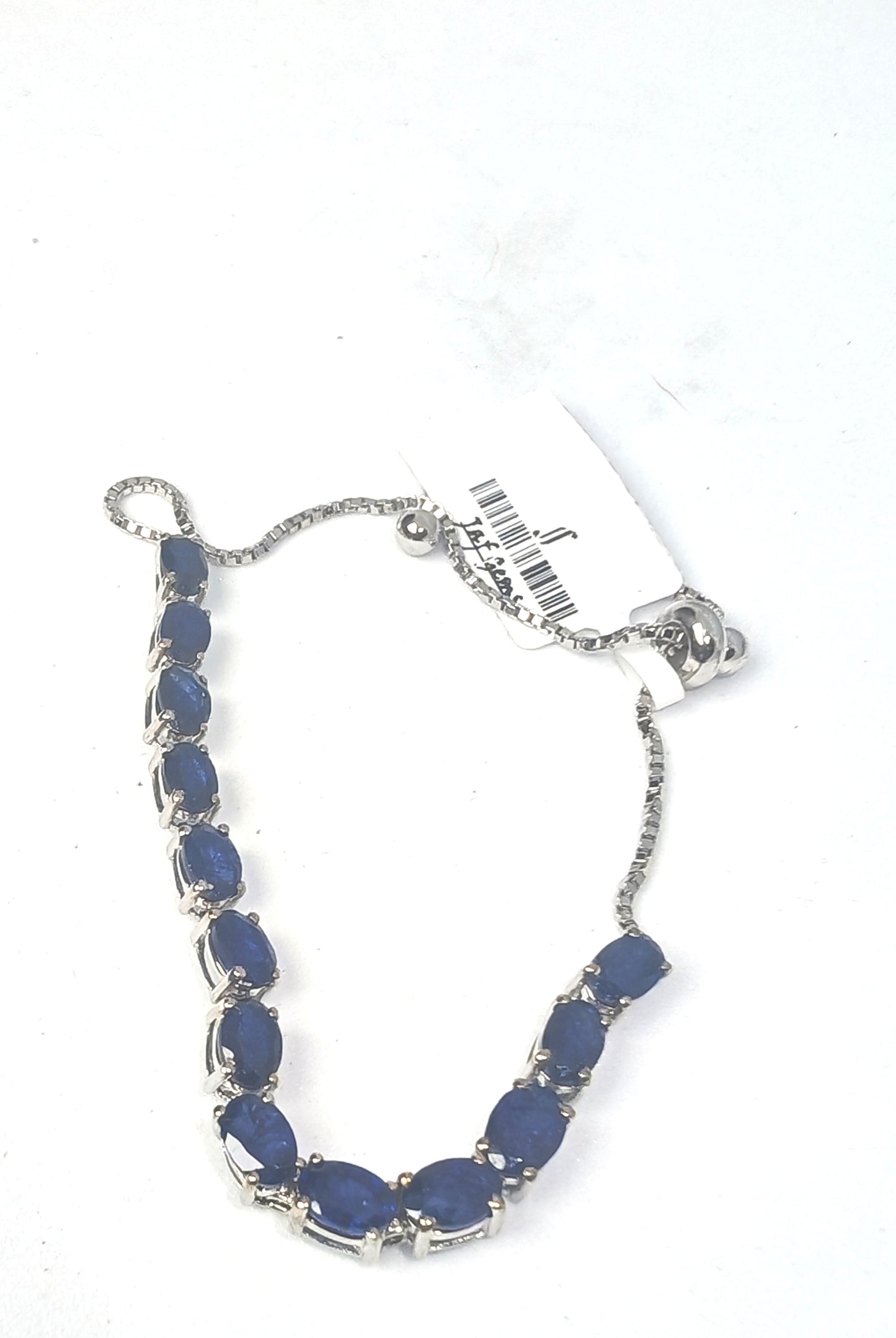 Bracciale in argento 925 a strozzo con zaffiri blu