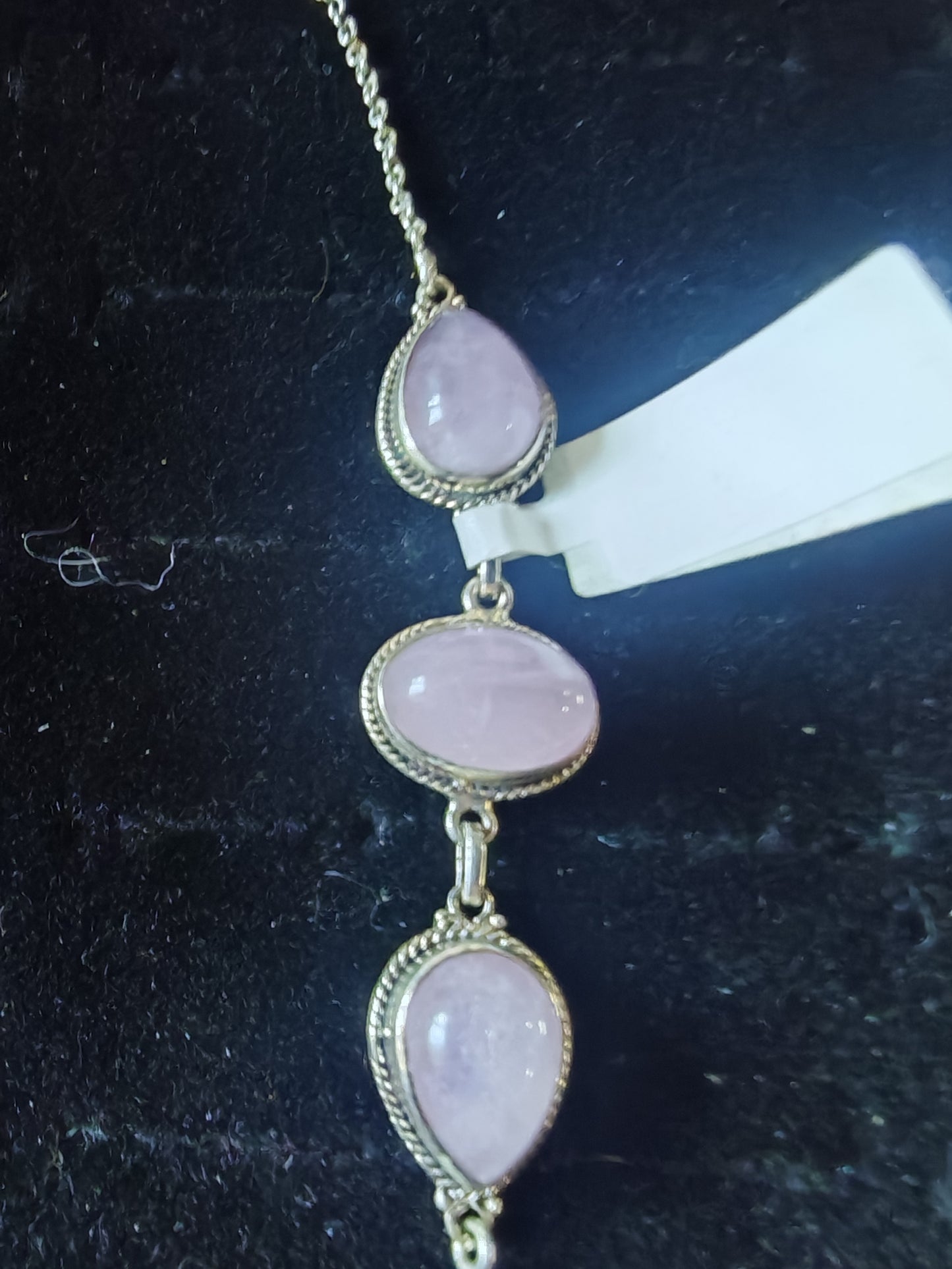 Bracciale in argento 925 con quarzi rosa