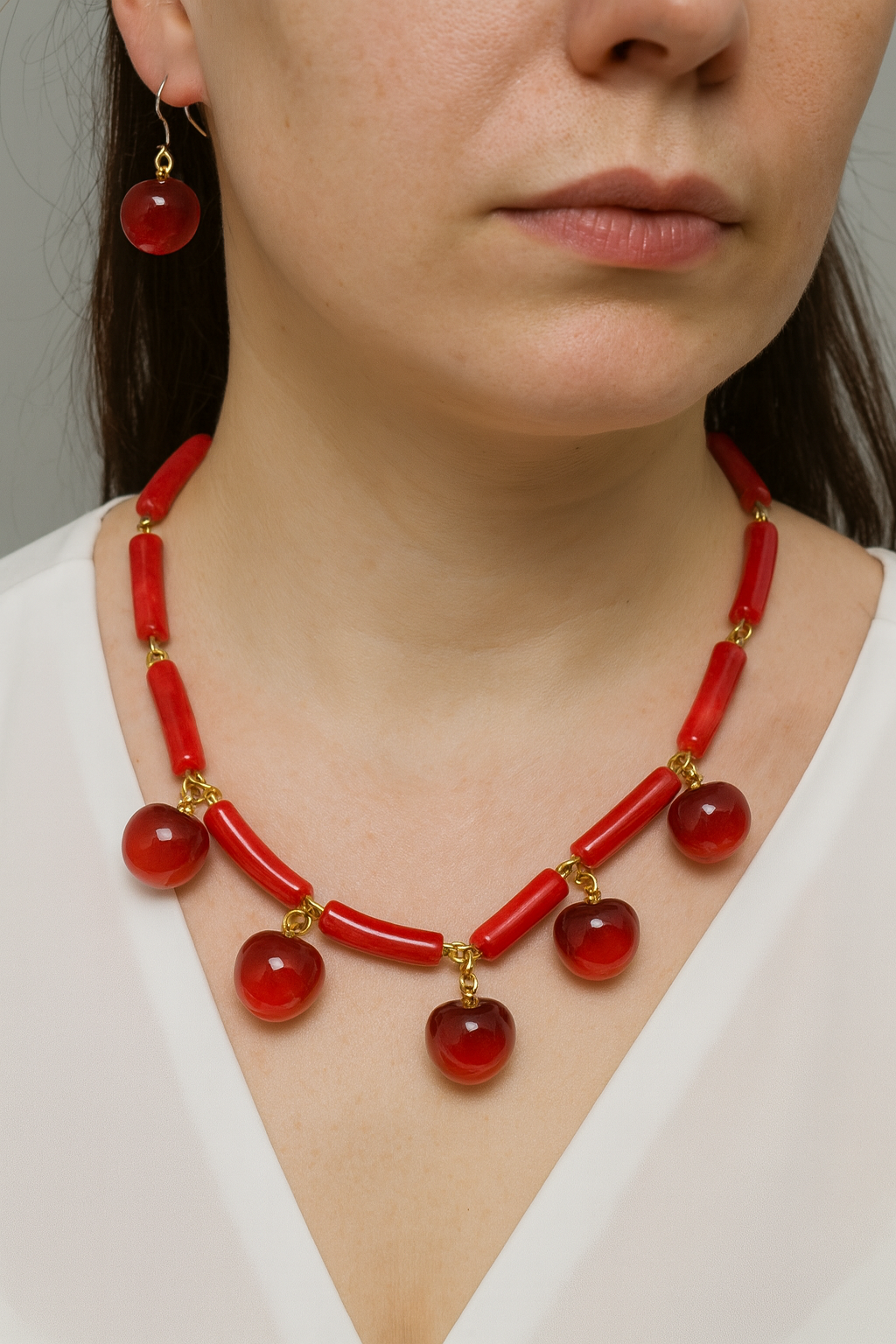 set collana e orecchini in resina