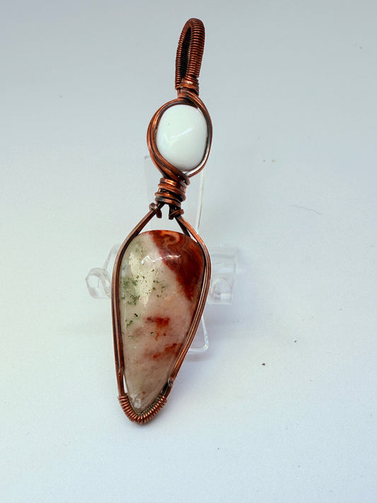 Pendente con selenite e agata