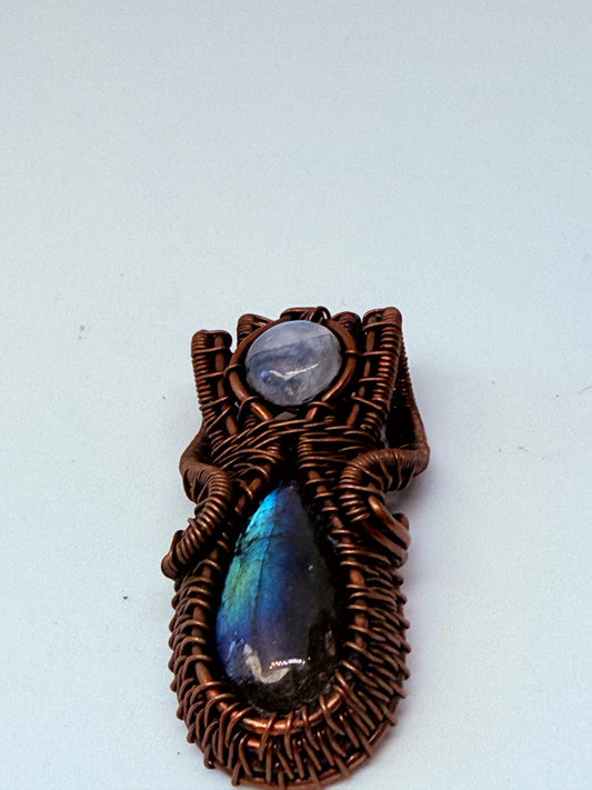 Pendente con pietra di luna e labradorite