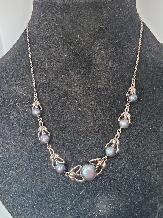 Collana in argento 925 con perle di fiume