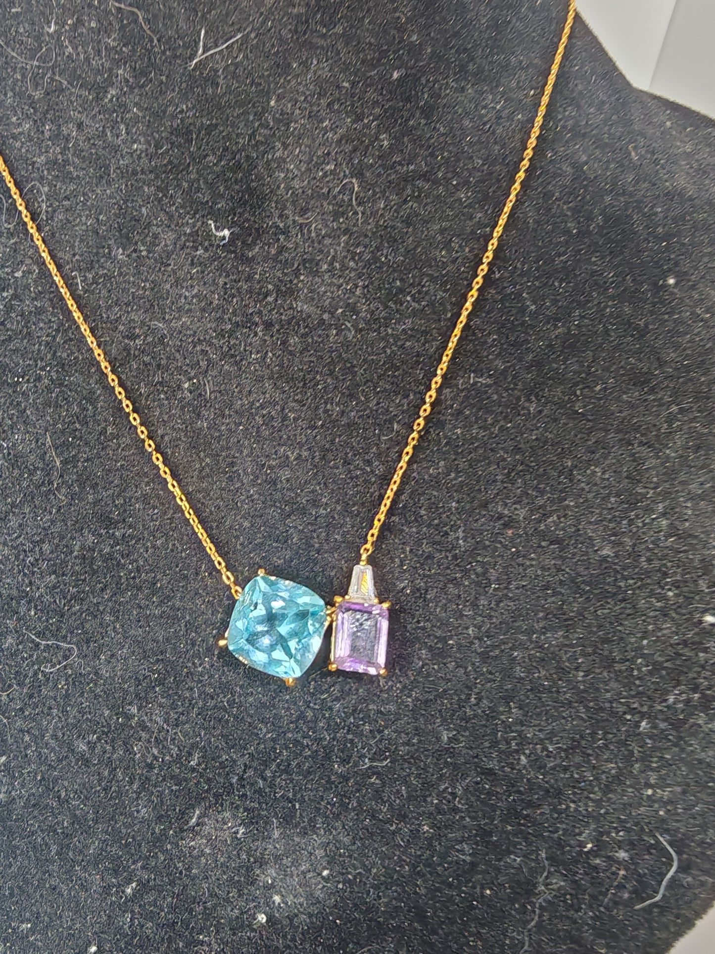 Collana in argento 925 con topazio e ametista