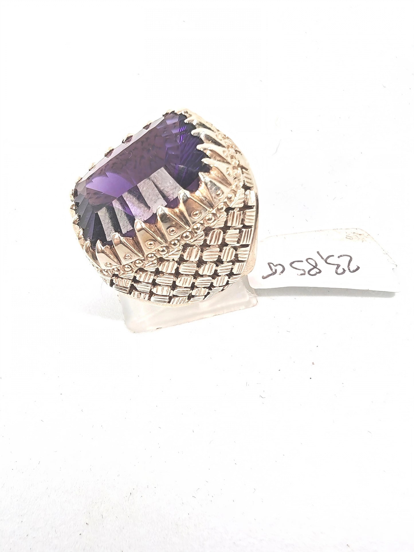 Anello in argento 925 con ametista taglio laser