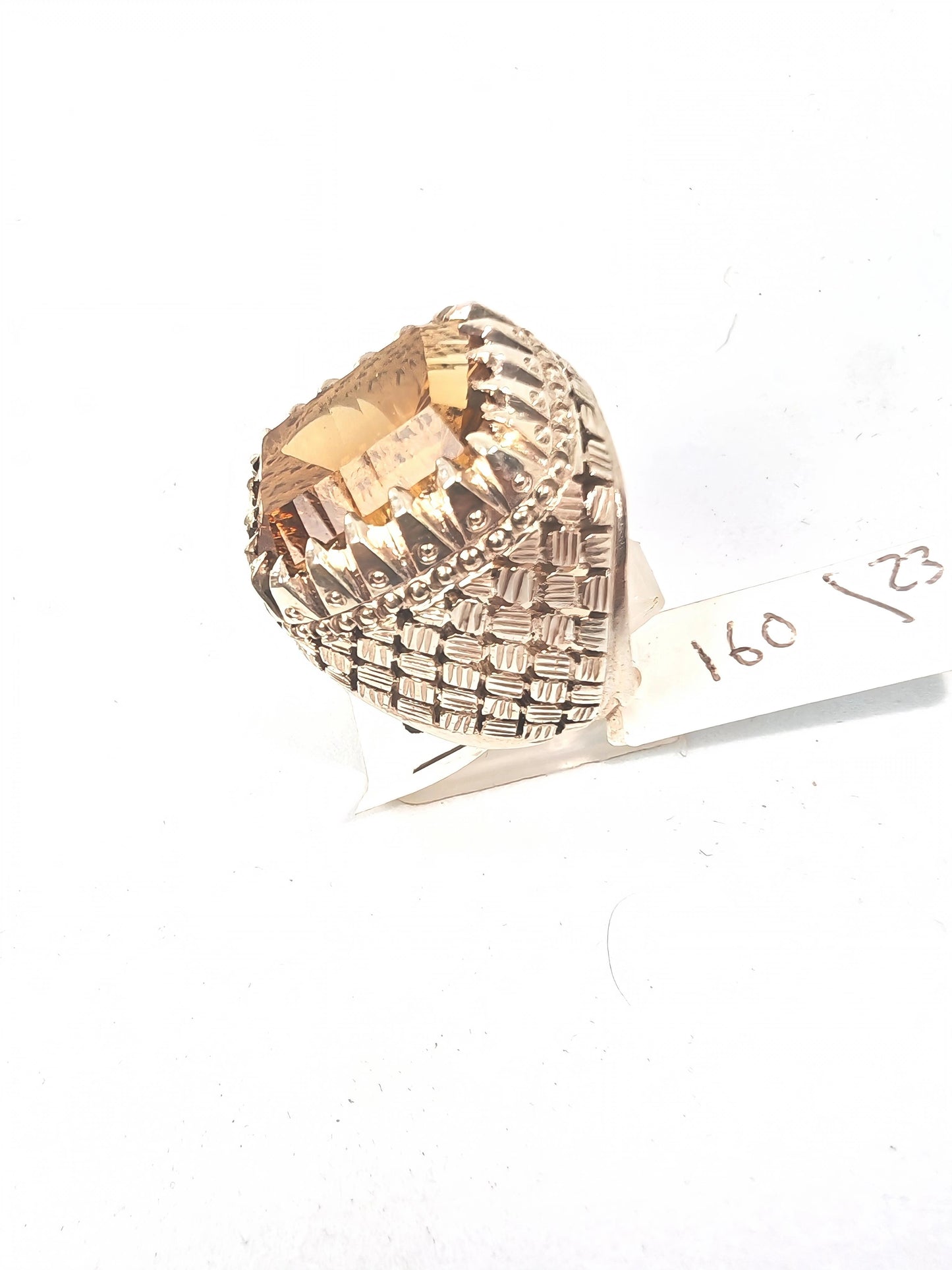 Anello in argento 925 con citrino taglio laser