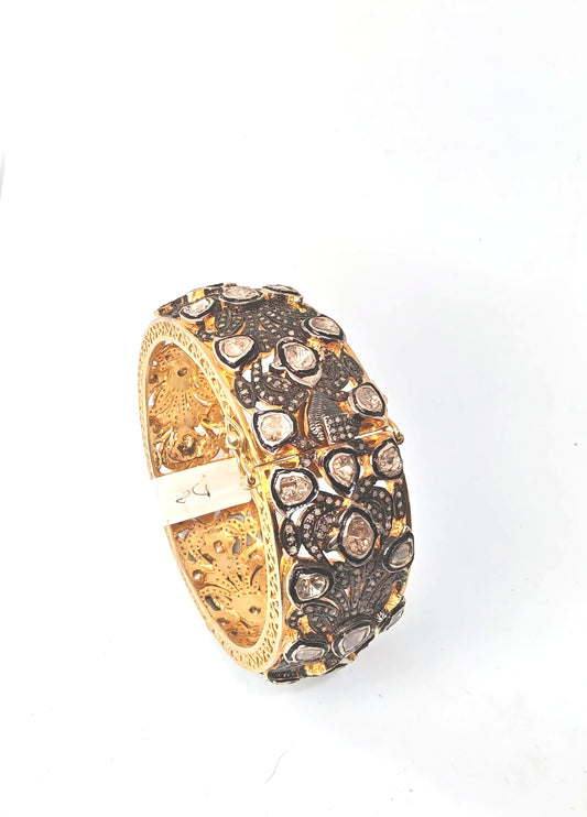 Braccial ein argento 925 placcato oro 18kt con diamanti naturali