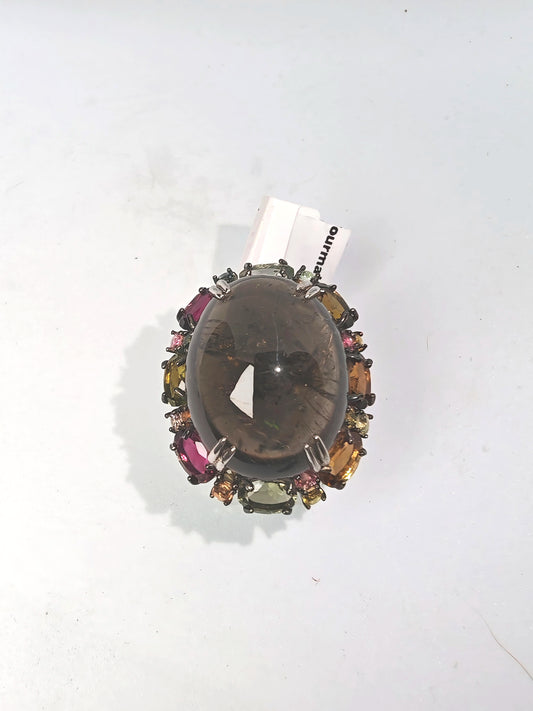 Anello in argento 925 con Tormaline (certificato)