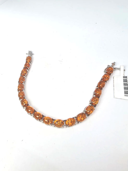 Bracciale in argento 925 con ambra del baltico