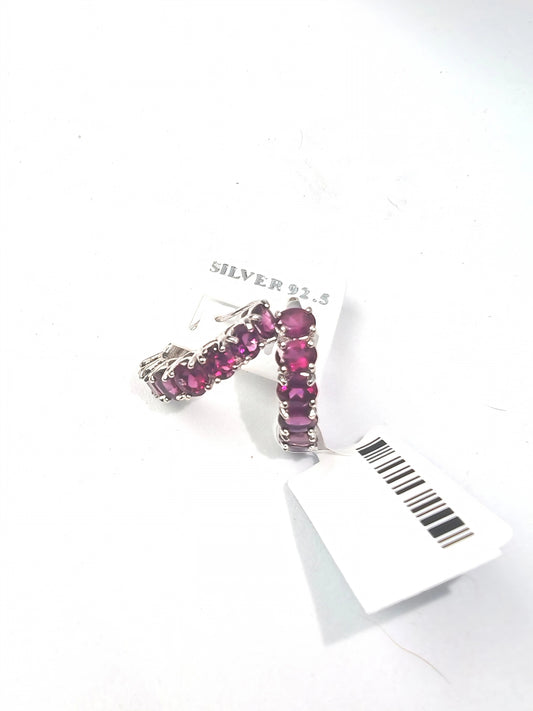 Orecchini in argento 925 con rodolite di granato