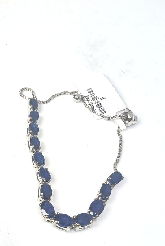 Bracciale in argento 925 a strozzo con zaffiri blu