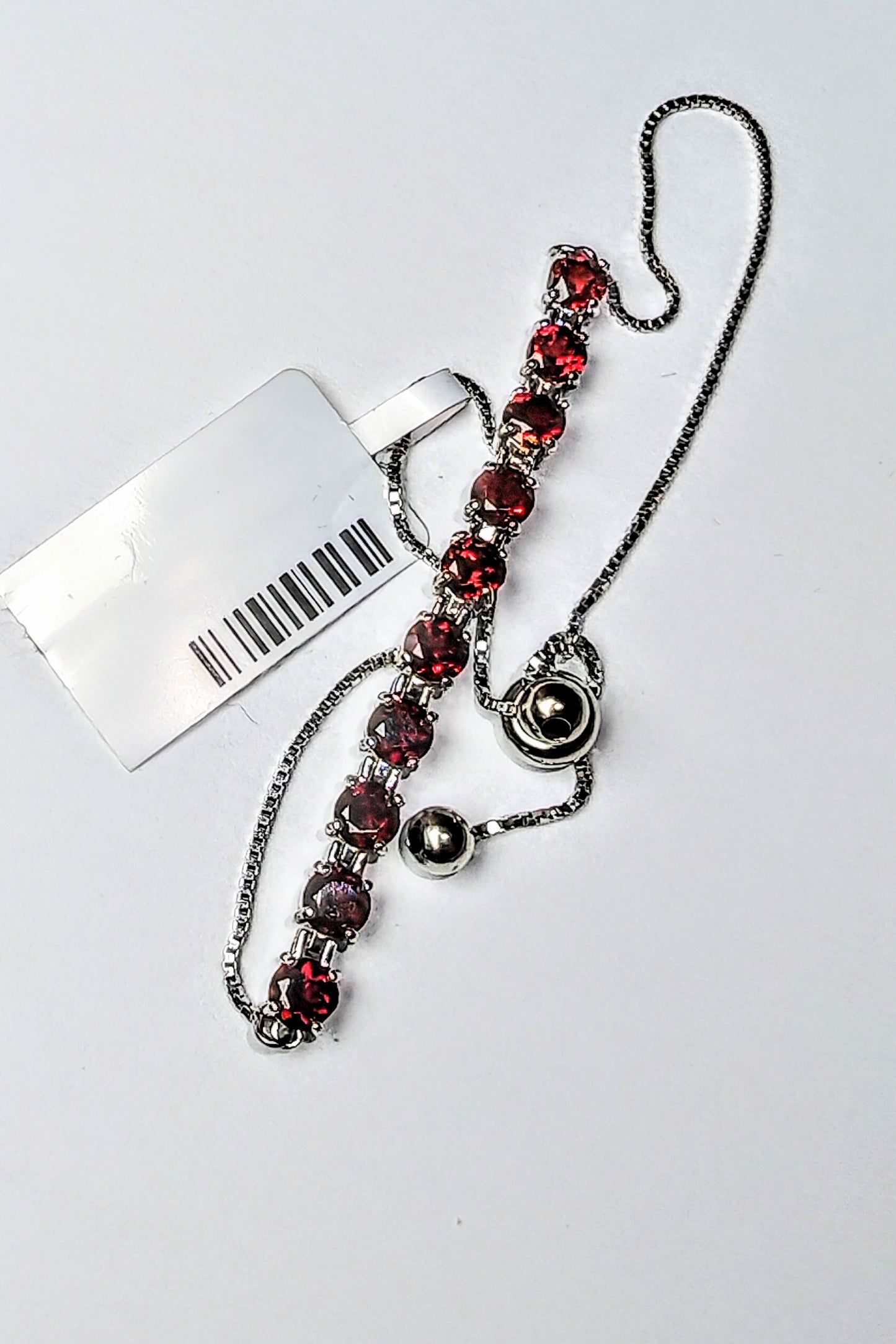 Bracciale in argento 925 a strozzo con granati