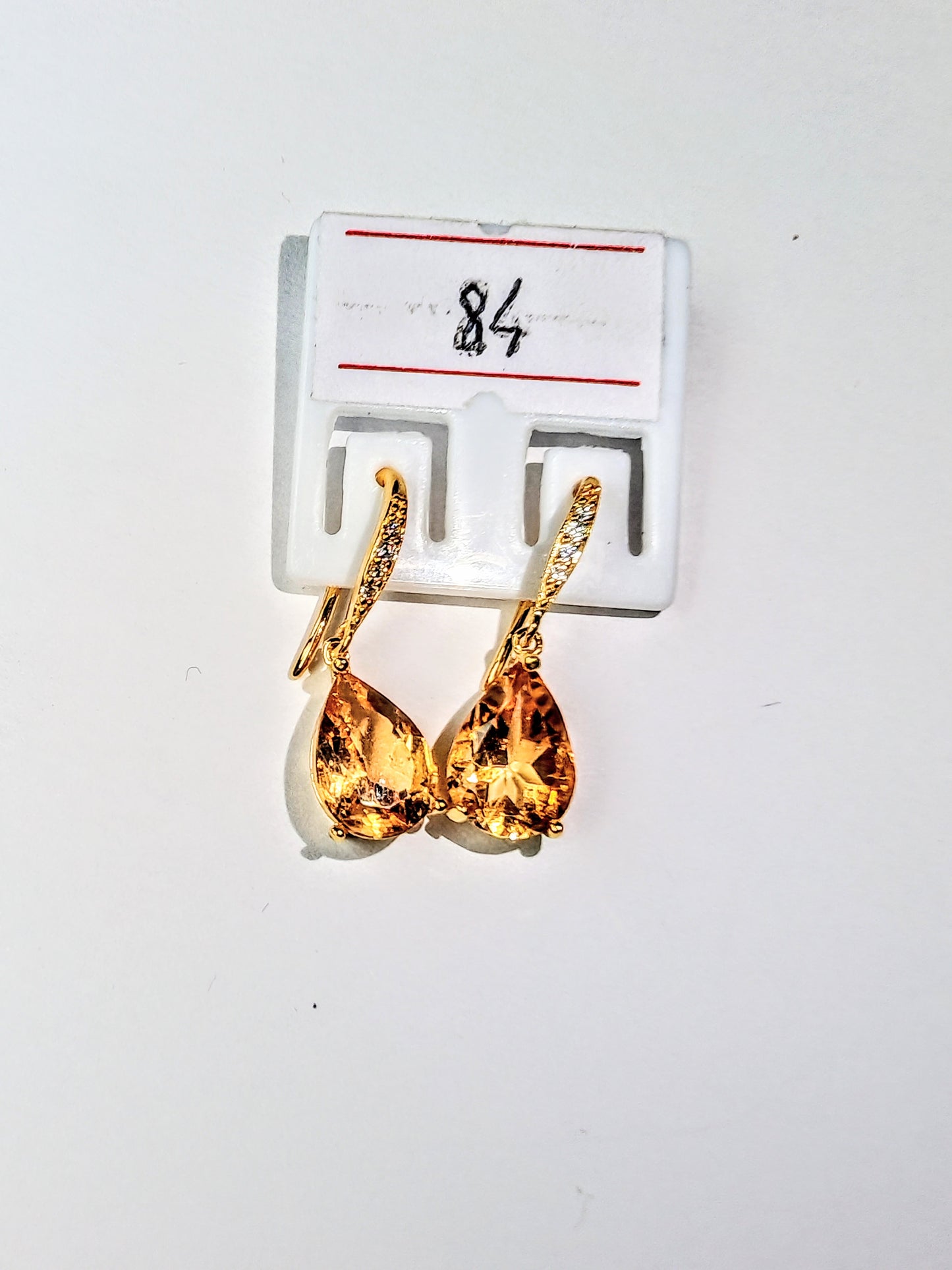 Orecchini n argento 925 placcato oro 18kt con citrini