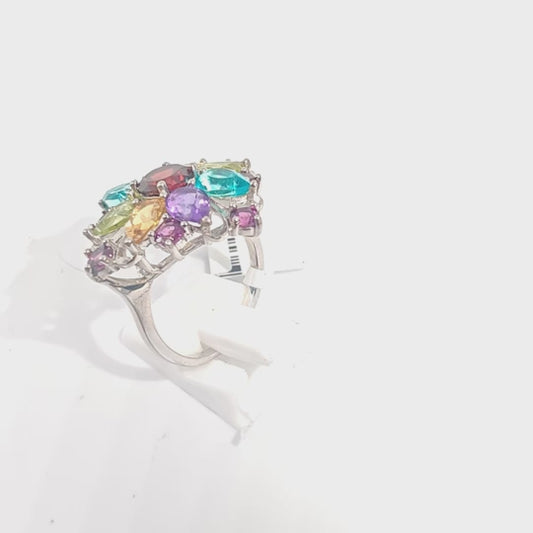 Anello in argento 925 multi stone